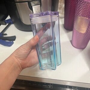 Starbucks glass star cup, with clear glass straw